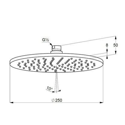 Kludi A-QA Round Shower Head 250 mm Matte Black