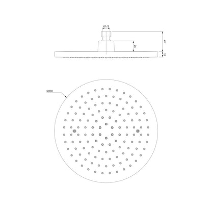 Кръгла душ глава Omnires Ocean 250 mm