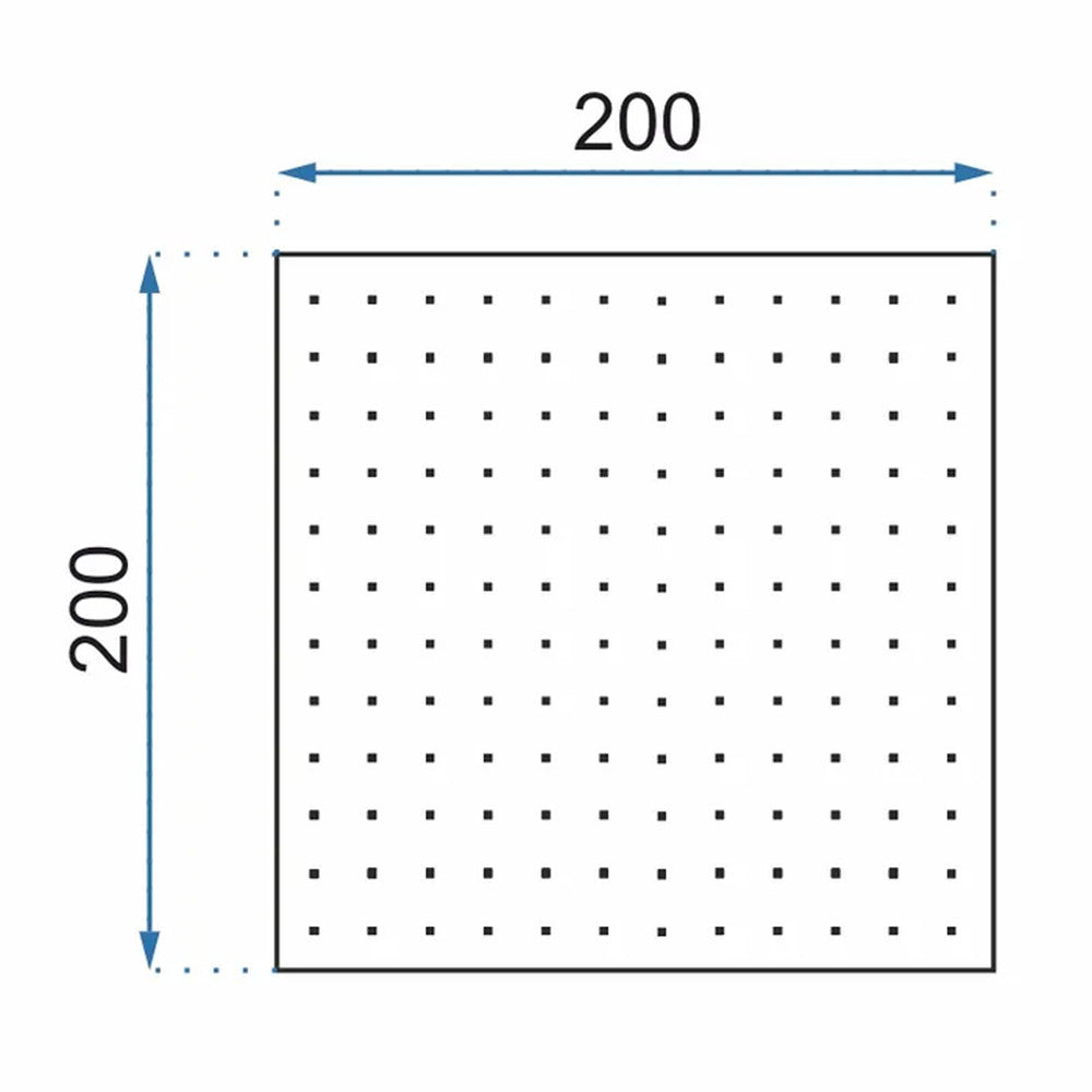 Rea Square Ultra Slim Square Shower Head 200x200 mm Chrome Gloss Finish