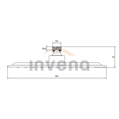 Square Shower Head Eco Vista 250x250 mm Glossy Chrome