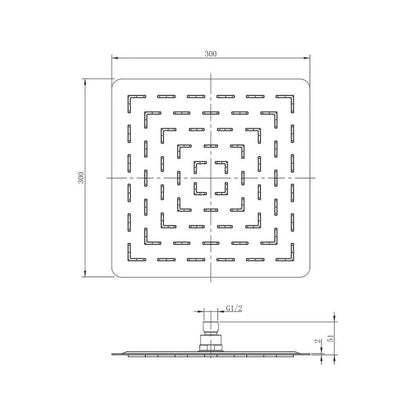 Квадратна душ глава FDesign Inula 30x30 cm хром гланц 1 функция