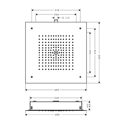 Квадратна душ глава Hansgrohe Raindance E хром 40x40 cm 1 функция