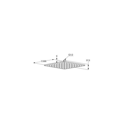 Квадратна душ капа Kludi A-QA 300x300 mm хром