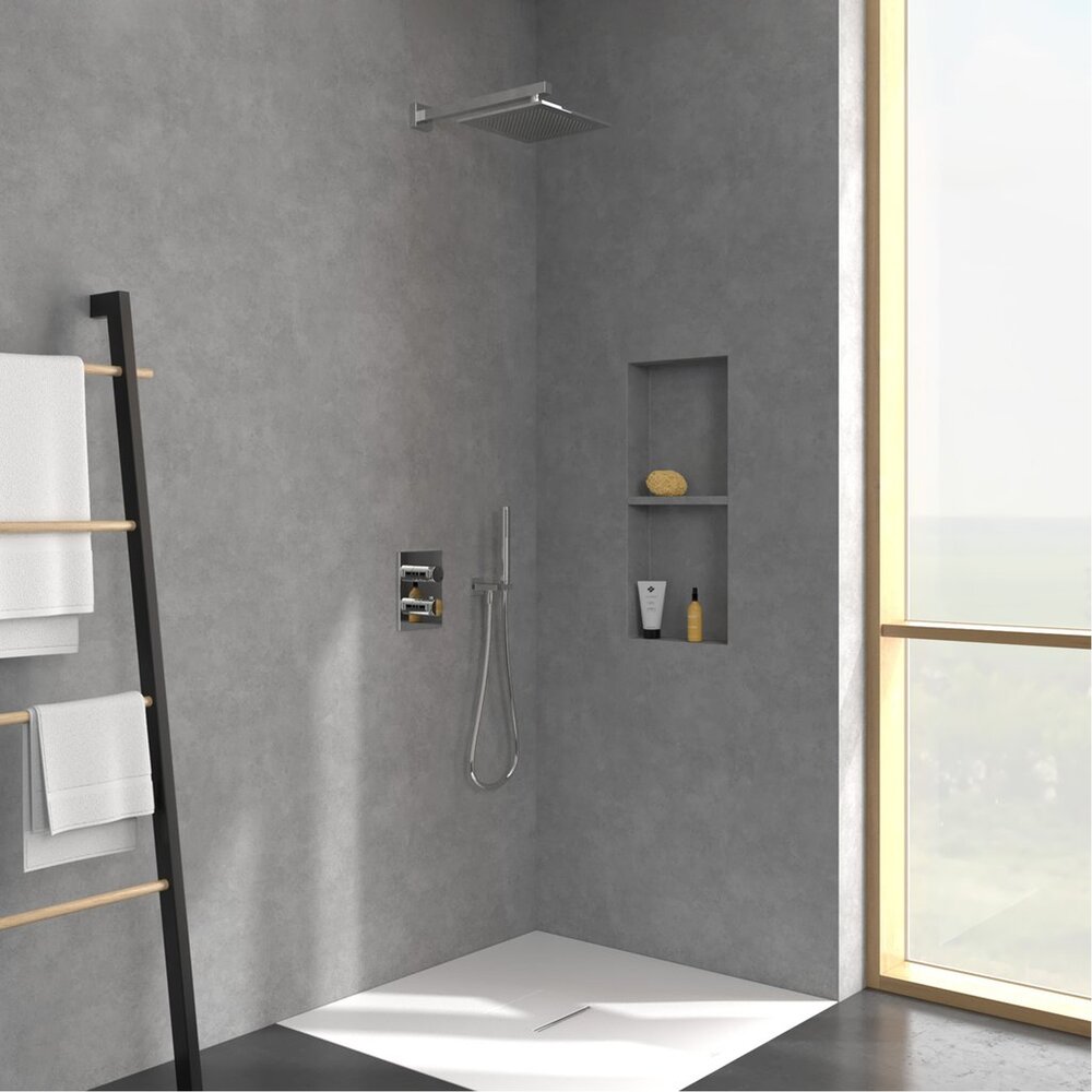 Квадратен душ глава Villeroy&Boch Universal 25x25 cm хром гланц 1 функция