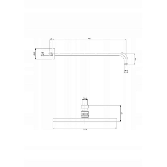 Кръгла медна душ глава Omnires Slimline