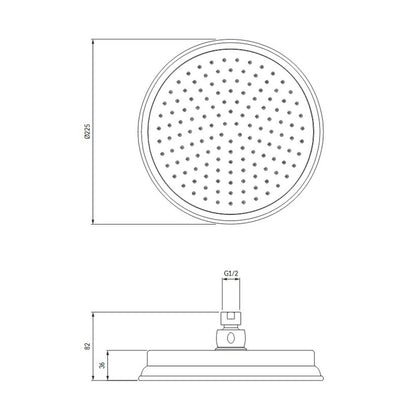 Omnires Armance Round Brushed Copper Shower Head