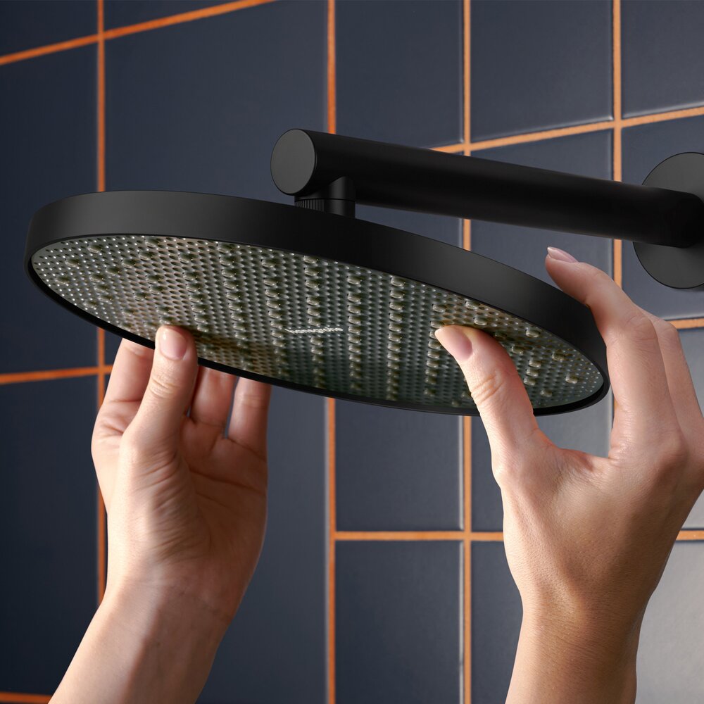 Кръгла душ глава Hansgrohe Activera S EcoSmart 24 cm матово черно 1 функция