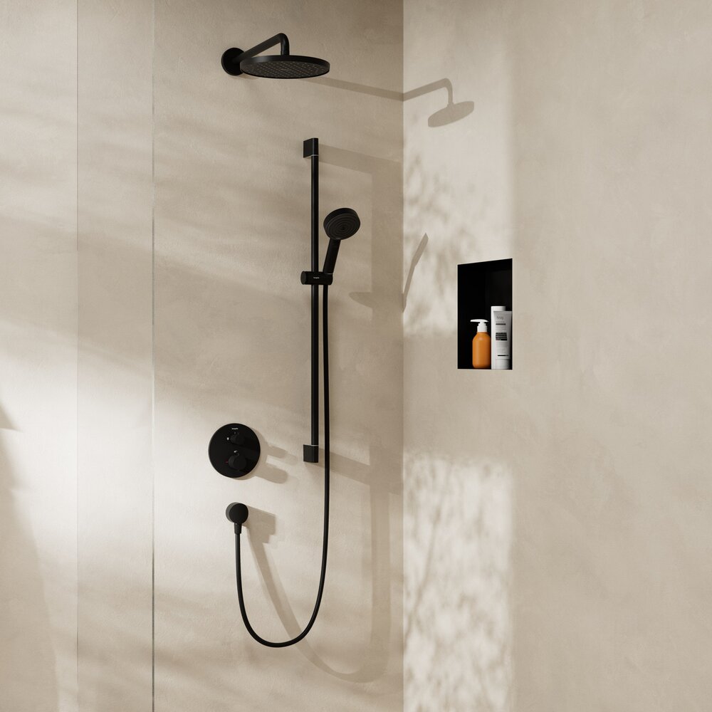 Кръгла душ глава Hansgrohe Activera S EcoSmart 24 cm матово черно 1 функция