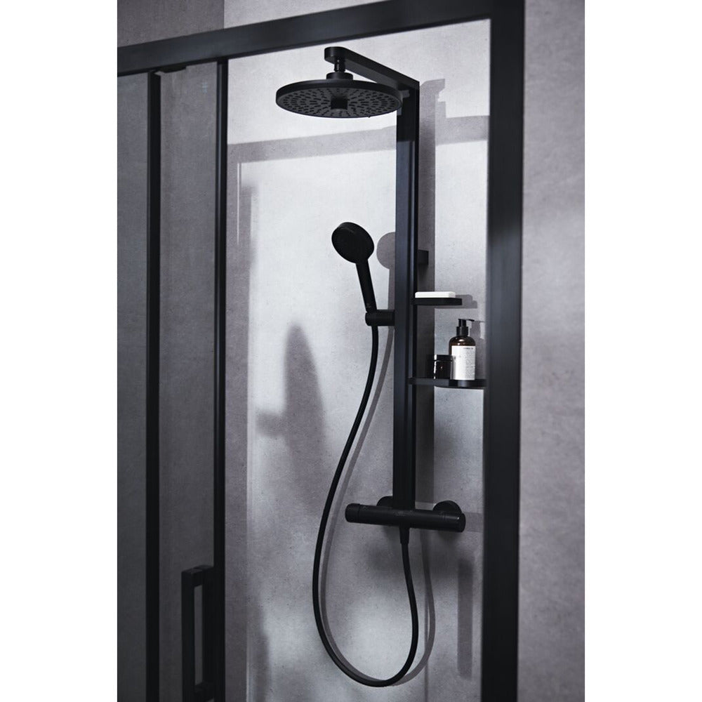 Кръгла душ-параван от алуминий Ideal Standard Alu+ черен мат 2 функции