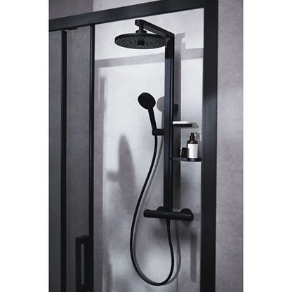 Кръгла душ-параван от алуминий Ideal Standard Alu+ черен мат 2 функции