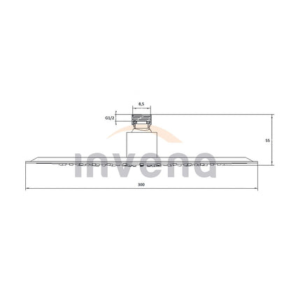 Invena Eco Oxy 30 Exe Round Shower Head 300 mm Chrome