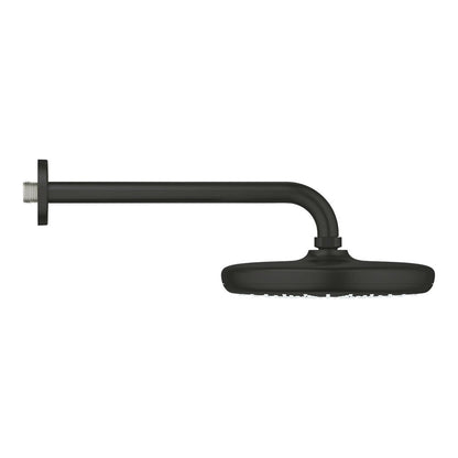 Кръгла душ глава черен мат Grohe Tempesta 210 мм с рамо