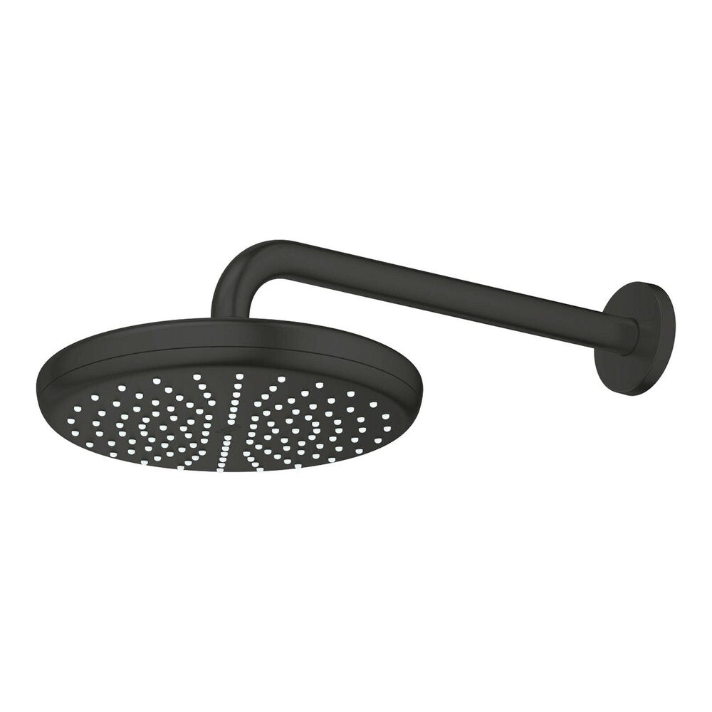 Кръгла душ глава черен мат Grohe Tempesta 210 мм с рамо