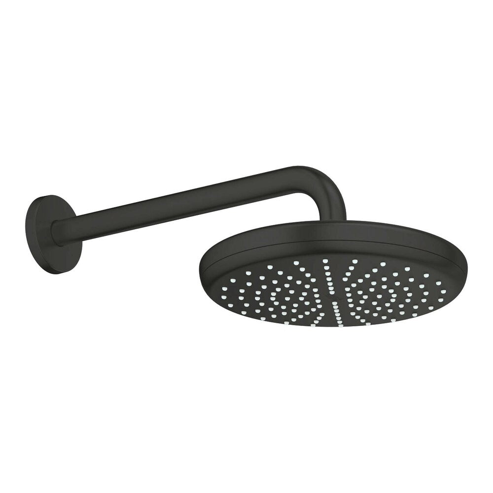 Кръгла душ глава черен мат Grohe Tempesta 210 мм с рамо