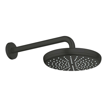 Кръгла душ глава черен мат Grohe Tempesta 210 мм с рамо