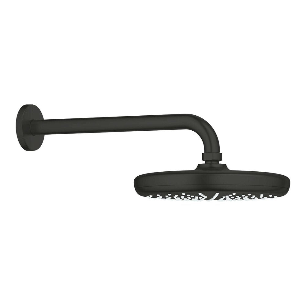 Кръгла душ глава черен мат Grohe Tempesta 210 мм с рамо