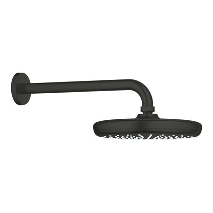 Кръгла душ глава черен мат Grohe Tempesta 210 мм с рамо