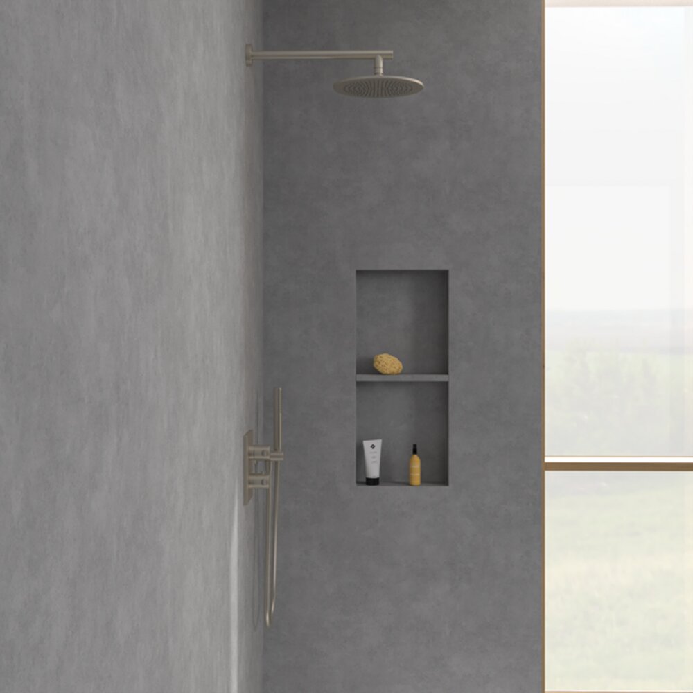 Кръгла душ глава Villeroy&Boch Universal 25 cm с brushed nickel 1 функция