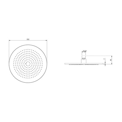 Кръгла душ глава Villeroy&Boch Universal 25 cm с brushed nickel 1 функция