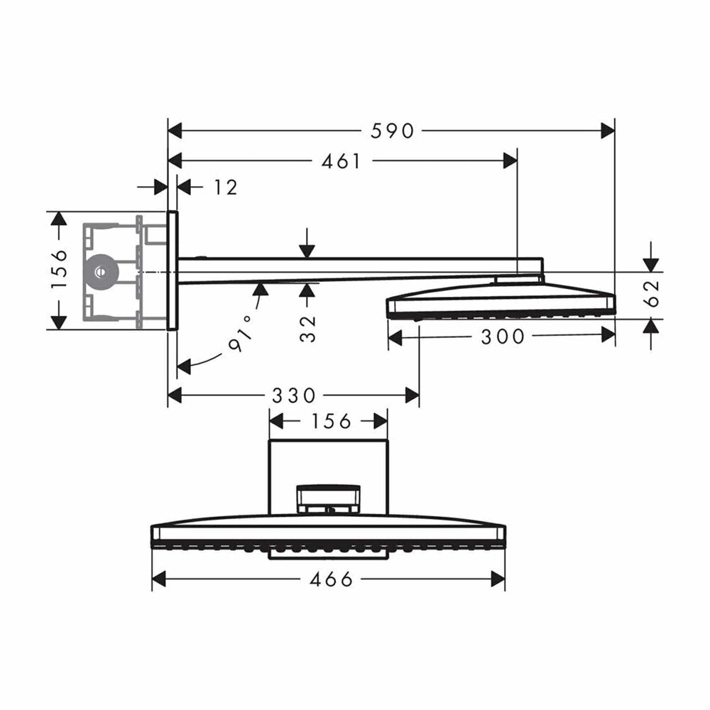 Душова глава Hansgrohe Rainmaker Select 460 бяла - хром 3 функции