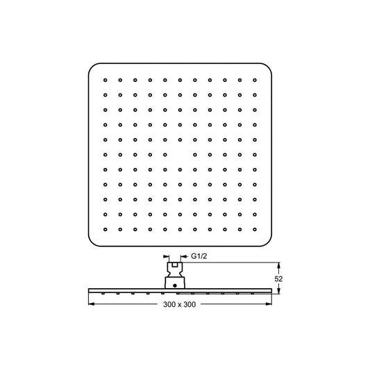 Душ глава Ideal Standard IdealRain Cube M1 квадратна 300x300 мм