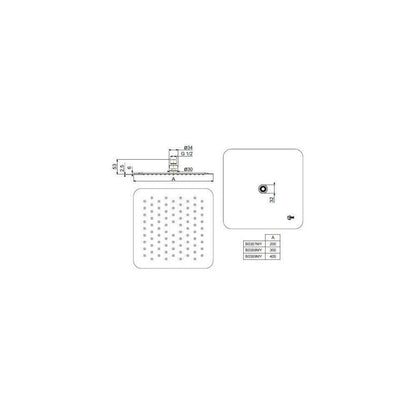 Ideal Standard IdealRain Luxe M1 Square Shower Head 200x200 mm