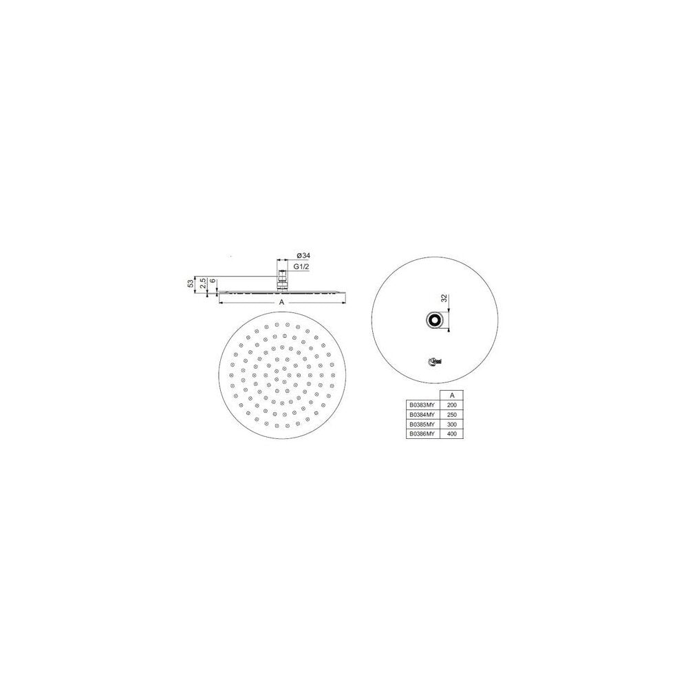 Ideal Standard IdealRain Luxe M1 Round Shower Head 400 mm