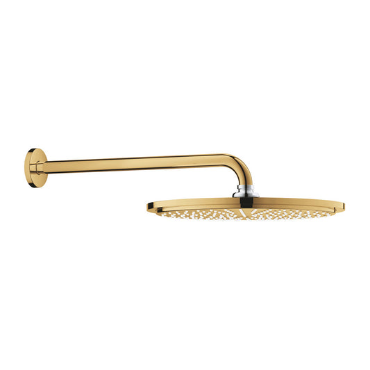 Grohe Rainshower Cosmopolitan 310 Shower Head and Arm, Glossy Gold Cool Sunrise, 1 Function