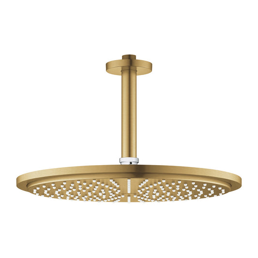 Grohe Rainshower Cosmopolitan 310 Shower Head and Arm, Brushed Gold Cool Sunrise, 1 Function