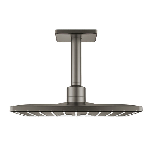 Grohe Rainshower Mono Cube 310 Shower Head and Arm in Brushed Hard Graphite, 2 Functions