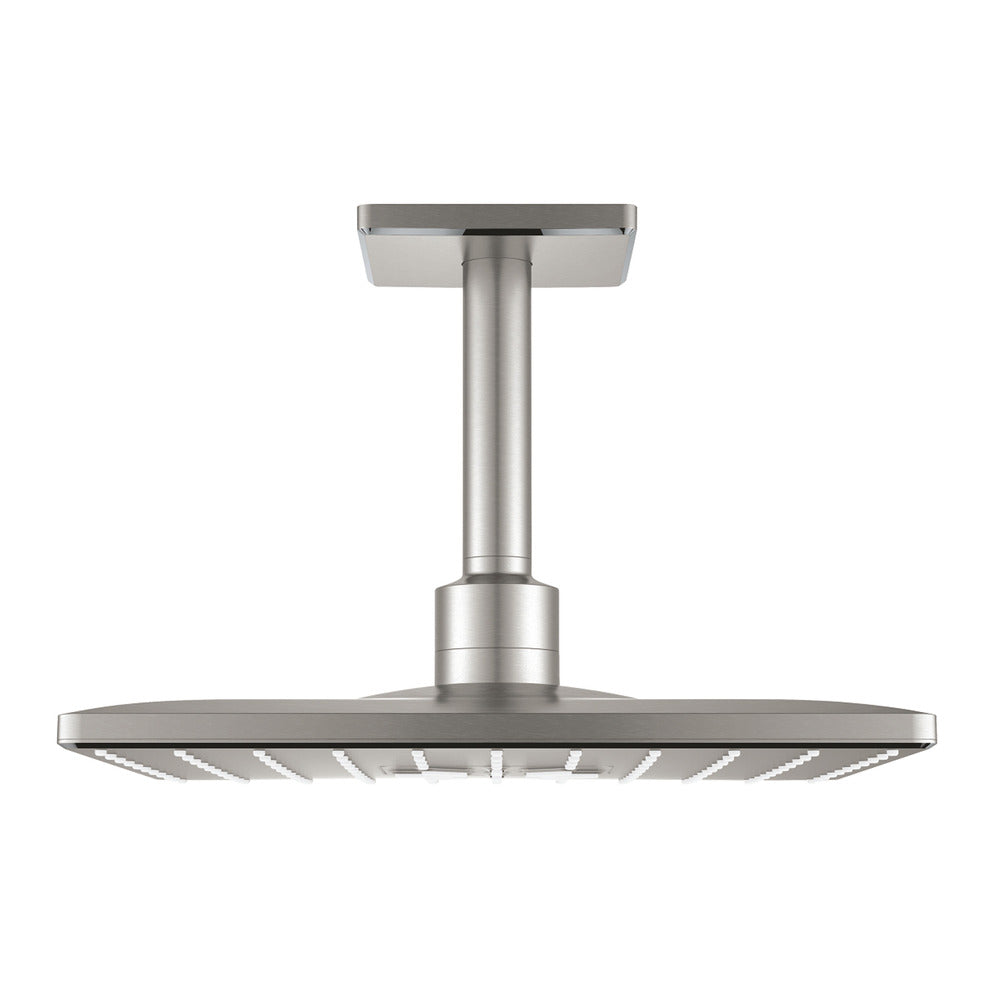 Grohe Rainshower Mono Cube 310 Shower Head and Arm, Brushed Supersteel, 2 Functions