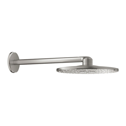 Grohe Rainshower SmartActive 310 Shower Head and Arm in Brushed Supersteel with 2 Functions