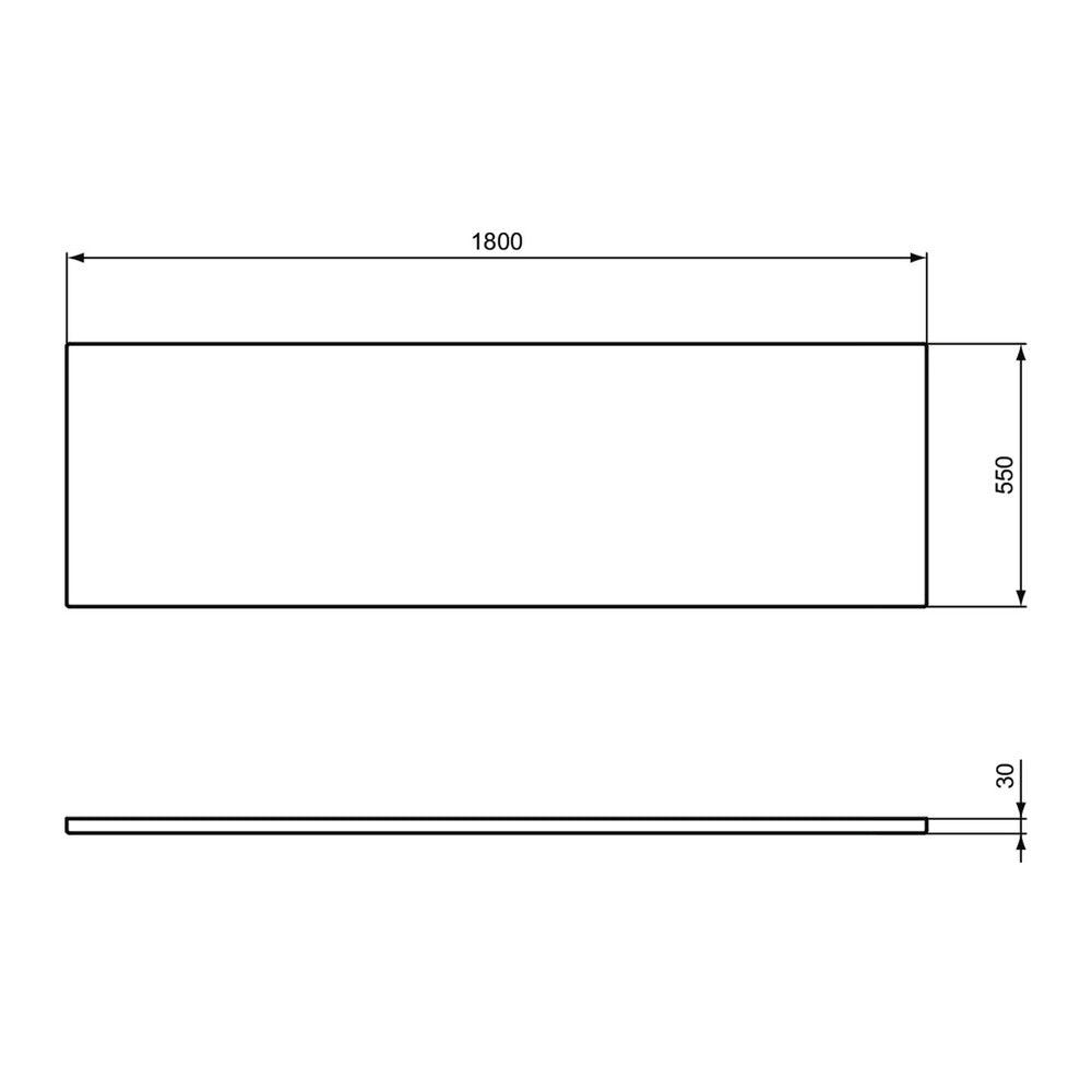 Преден панел Ideal Standard i.life 180 см бял гланц