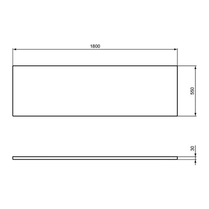 Преден панел Ideal Standard i.life 180 см бял гланц