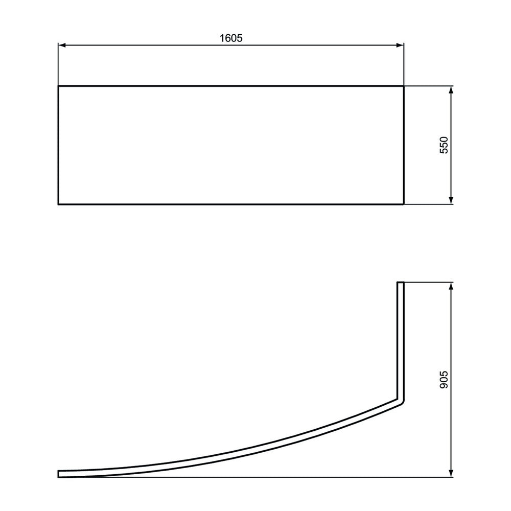 Ideal Standard i.life Curved Front Panel 160 cm Glossy White