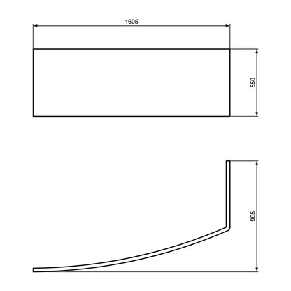 Ideal Standard i.life Curved Front Panel 160 cm Glossy White