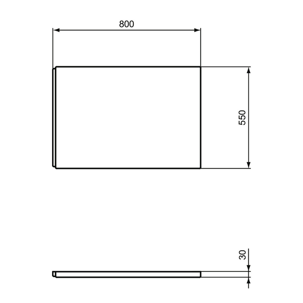 Ляв панел Ideal Standard i.life 80 см бял гланц