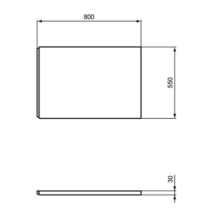 Ляв панел Ideal Standard i.life 80 см бял гланц