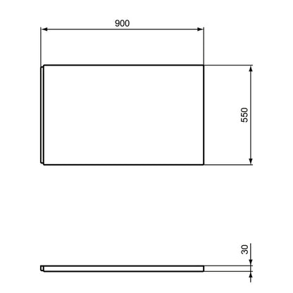 Ideal Standard i.life Curved Side Panel 90 cm Glossy White