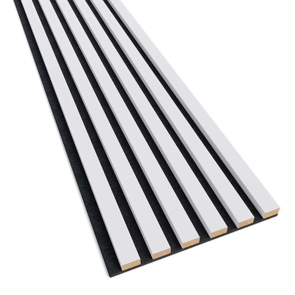 Декоративен/акустичен панел Lameo Mini MDF бял мат 30x275 см