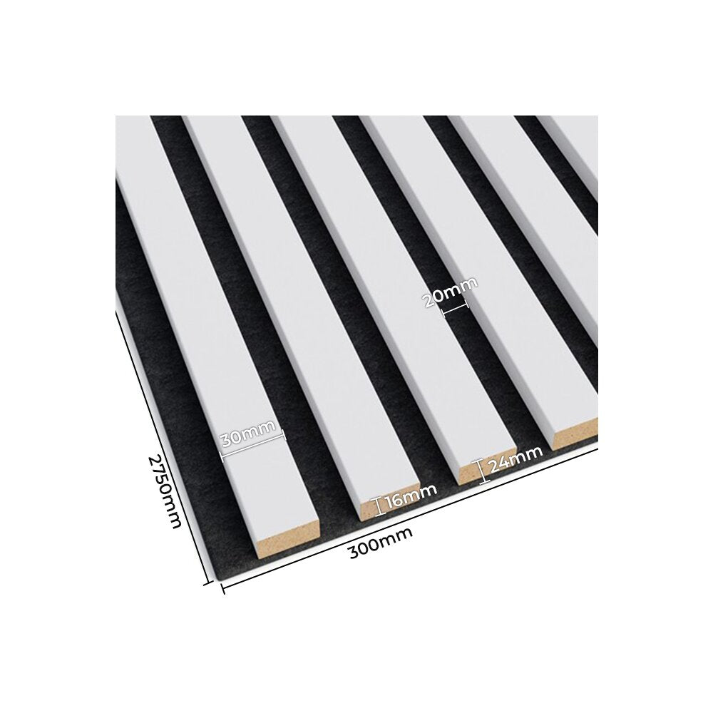 Декоративен/акустичен панел Lameo Mini MDF бял мат 30x275 см