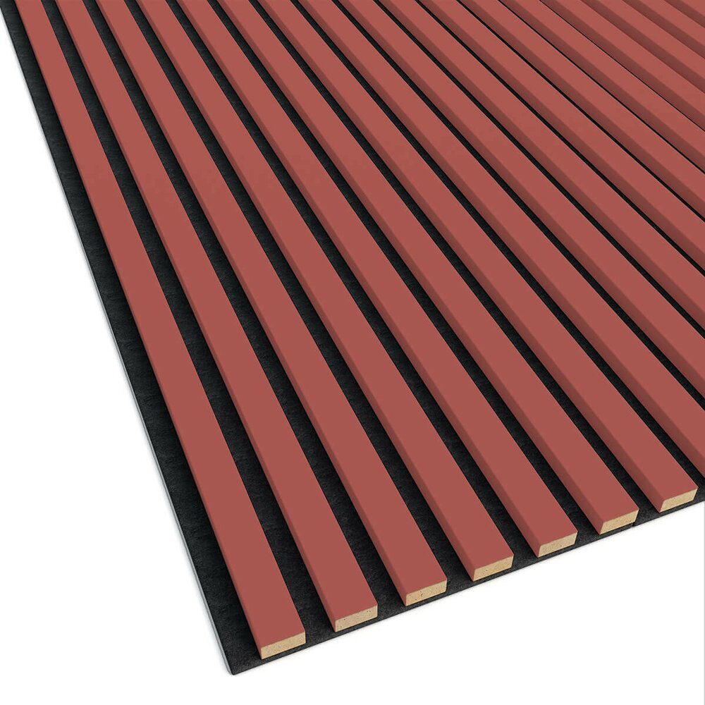 Декоративно/акустично рафтово пано Lameo Mini от MDF, коралово покритие 30x275 см