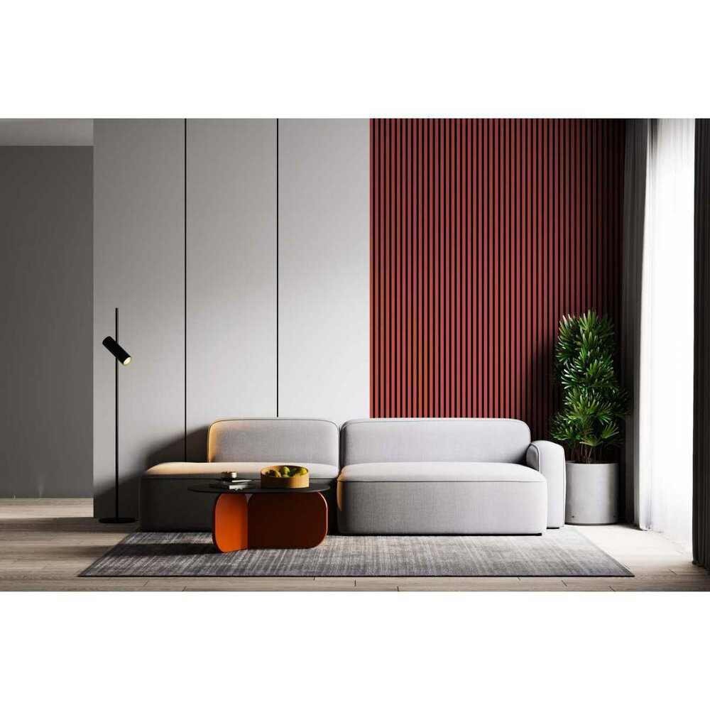 Декоративно/акустично рафтово пано Lameo Mini от MDF, коралово покритие 30x275 см
