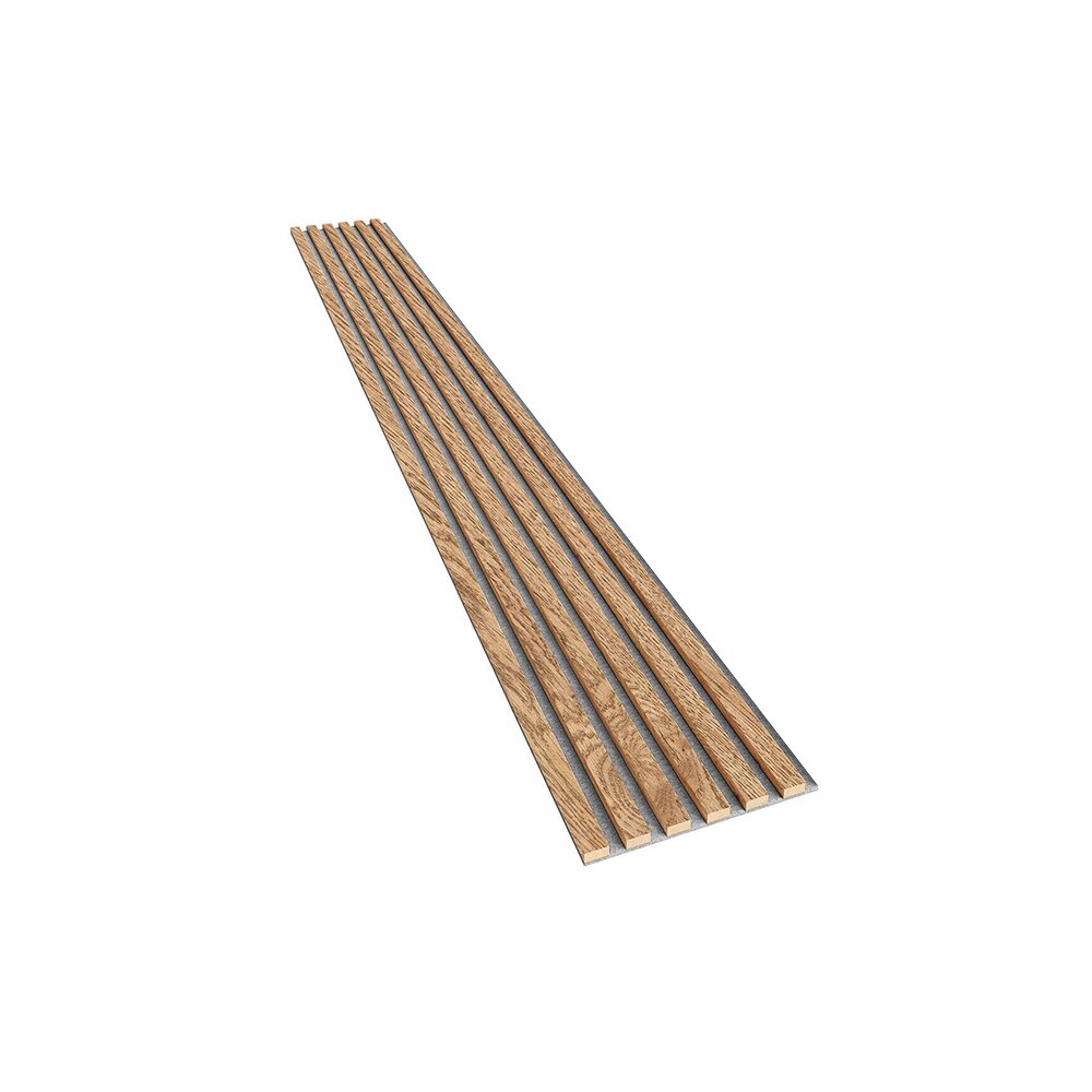 Декоративен/acoustic панел Lameo Mini, необработен дъбов фурнир (сиво филц) 30x270 см