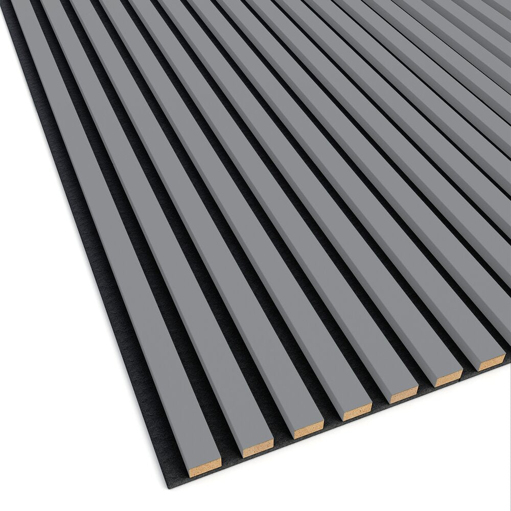 Декоративно/акустично рифлово пано Lameo Mini от MDF сиво 30x275 см