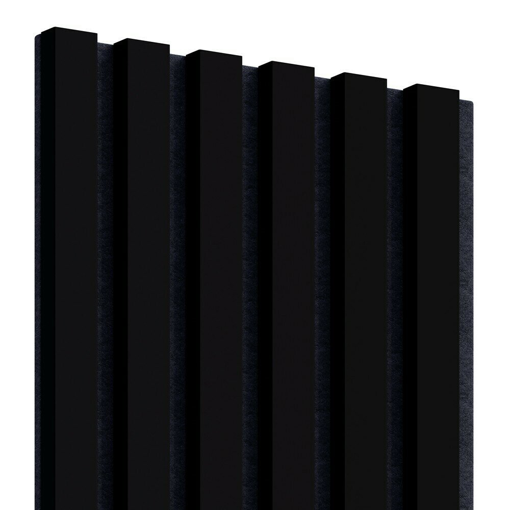 Decorative/Acoustic Slat Panel Lameo Mini MDF Matte Black Finish 30x275 cm