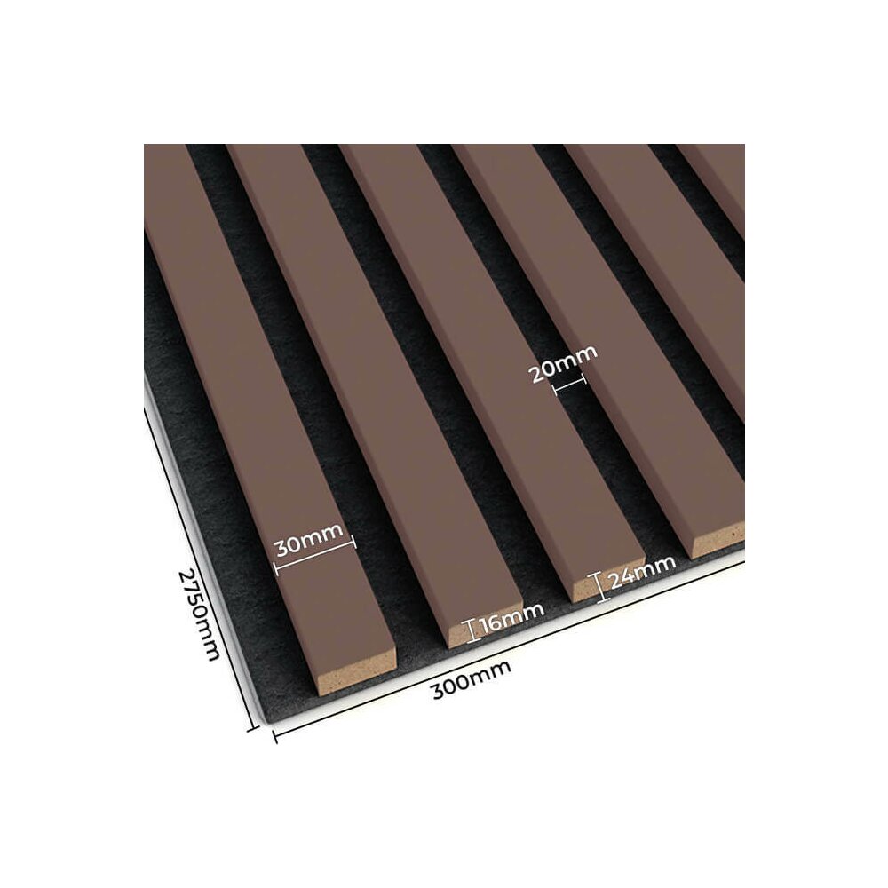 Декоративен/акустичен панел Lameo Mini от MDF, розово пудра, 30x275 см