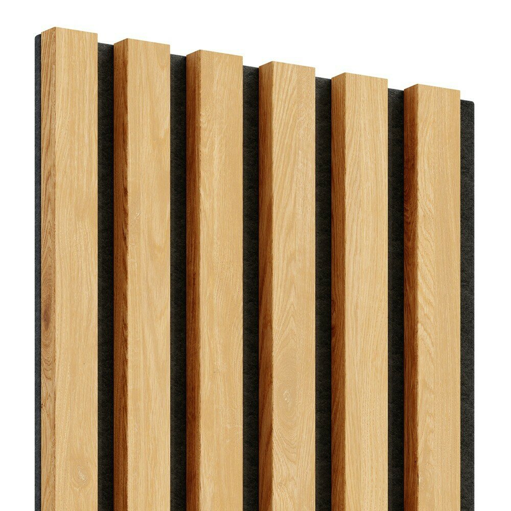Декоративен/акустичен панел Lameo Mini MDF, естествен черен дъб, 30x275 см
