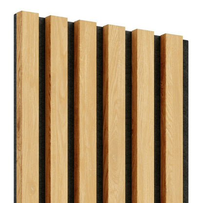Декоративен/акустичен панел Lameo Mini MDF, естествен черен дъб, 30x275 см
