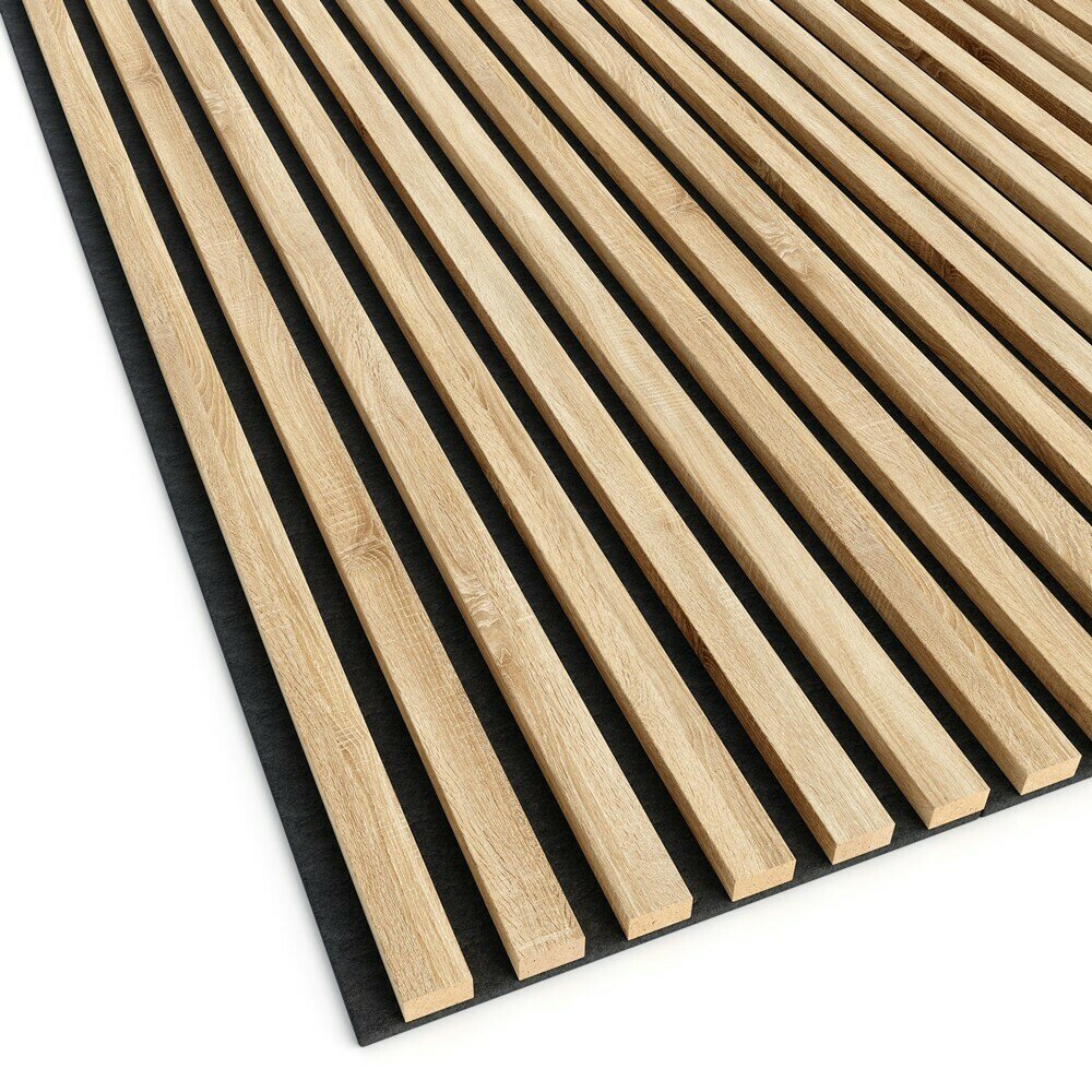 Декоративен/акустичен панел Lameo Mini от MDF с финиш дъб Сонома 30x275 см